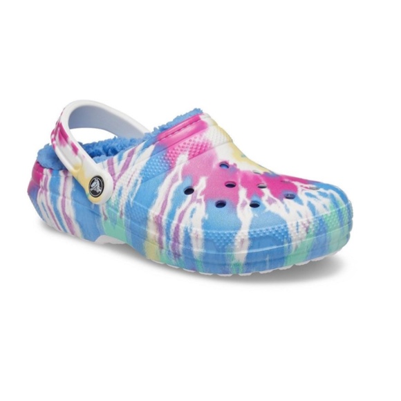 Crocs Classic Lined Tie-Dye Clog Mens Size 9 - Women Size 11 - Picture 2 of 6